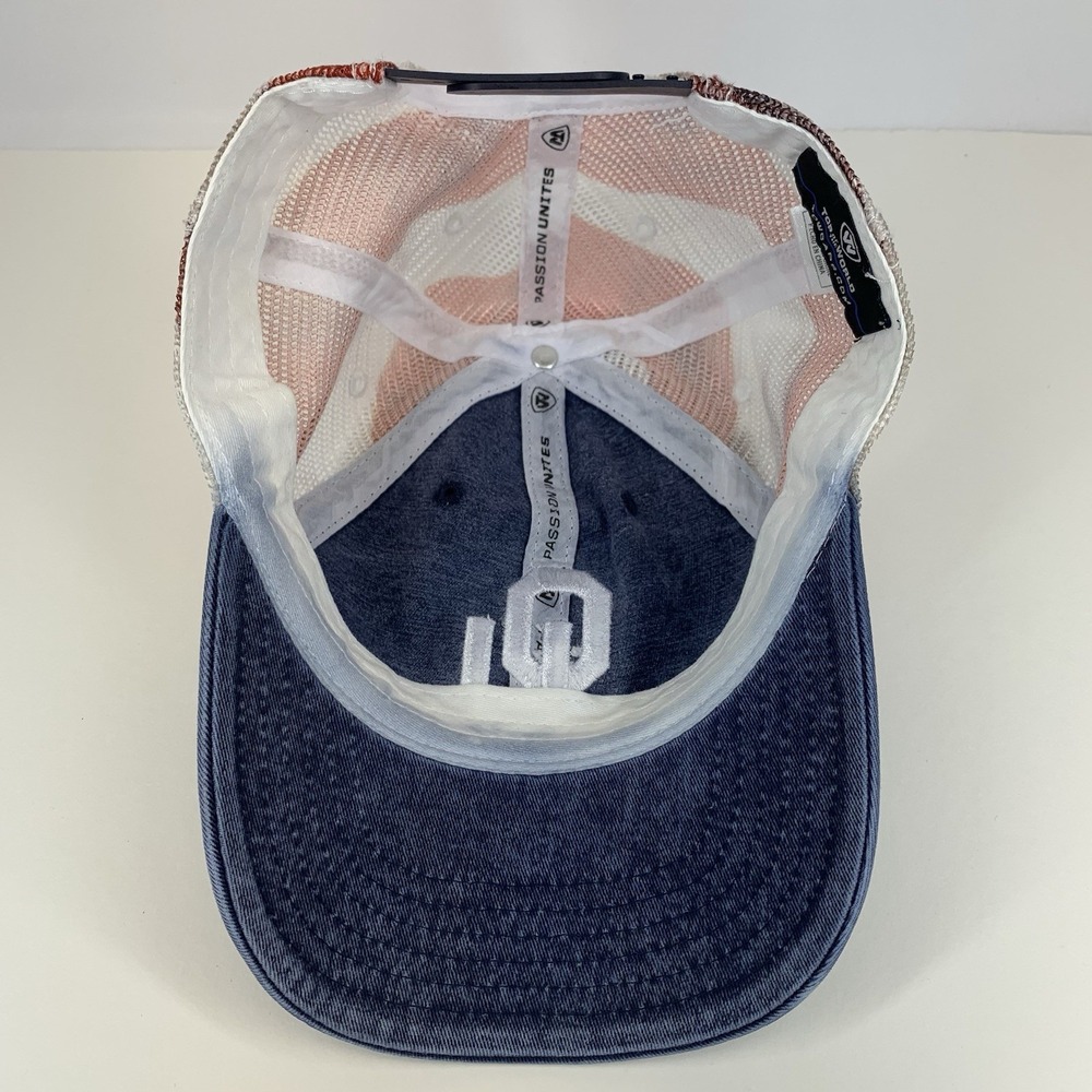 Oklahoma Sooners OU Hat Denim Flag Mesh Snapback Baseball Cap TOW STAIN - Picture 10 of 16